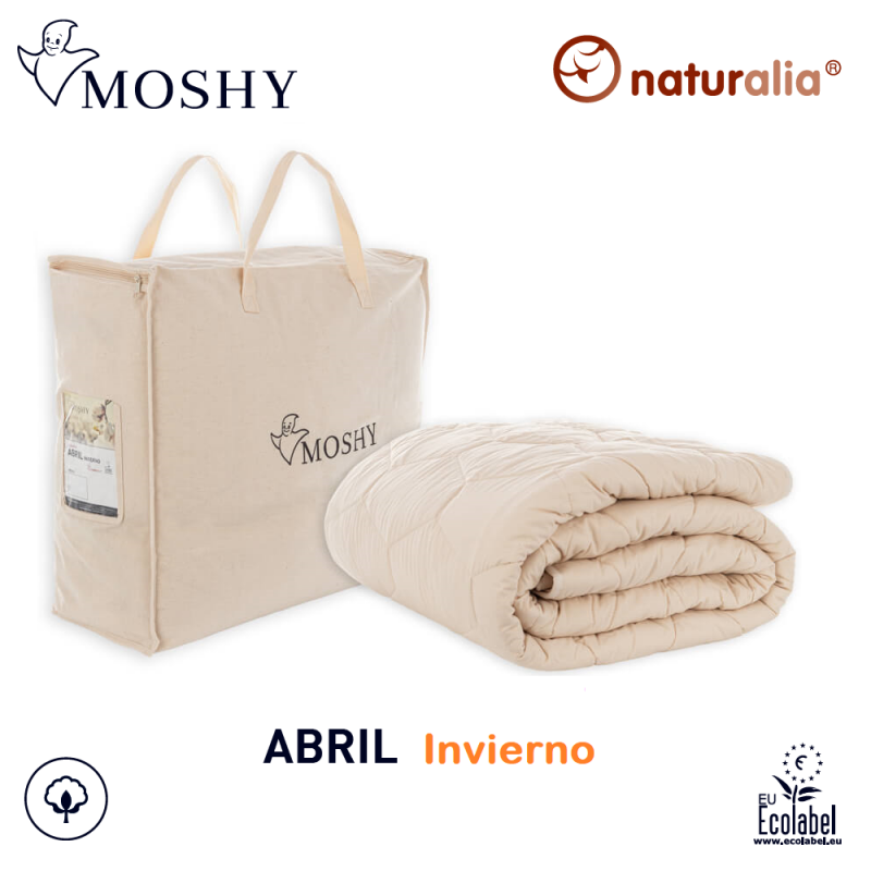 Edredón Nórdico ABRIL Invierno Naturalia de Moshy - 400 gr/m2 Relleno Nórdico de Algodón Natural y Ecológico