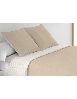 Colcha Bouti Reversible Bordada PLATINIUM Suave Bicolor beige