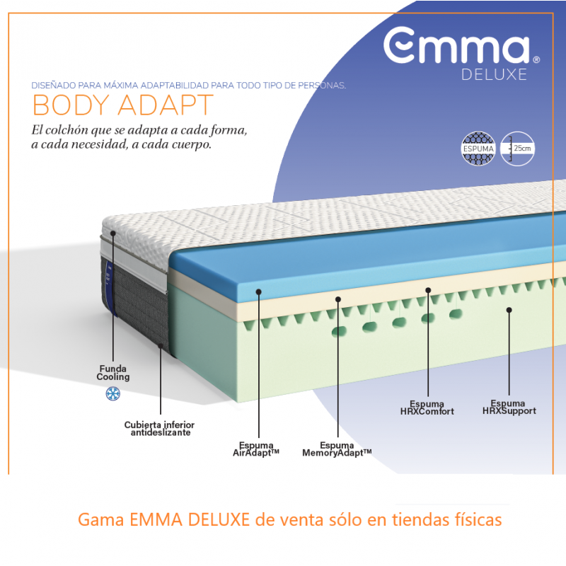 Colchón Emma Body Adapt FOAM - Gama Exclusiva Emma Deluxe - HR