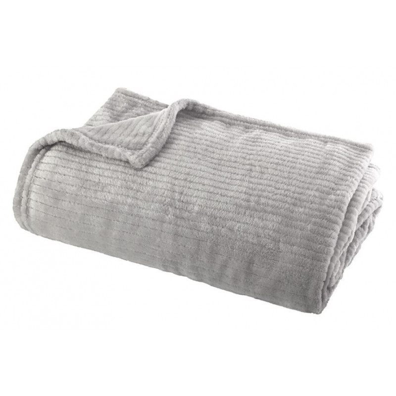 Manta Plaid Microfibra de Sedalina ORLEAND gris 125x150 cm